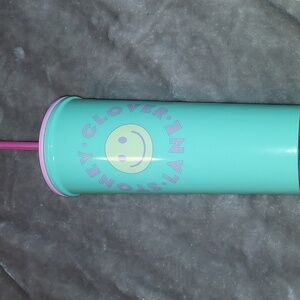 Stoney clover lane green insulated tumbler with heart straw